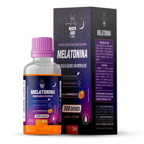 Melatonina com 300 Doses Sabor Maracujá com 30ml - Health Labs