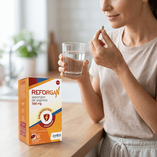 Suplemento de Arginina Zydus Nikkho Reforgan 500mg 30 Comprimidos