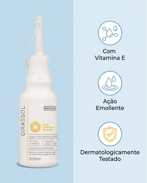 Óleo Corporal Farmax com Óleo de Girassol 200ml