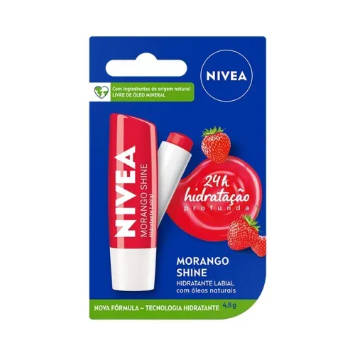 Protetor Labial Nivea Morango com Vitamina E 4,8g