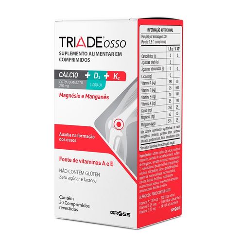Suplemento Alimentar Triade Osso Gross 30 Comprimidos