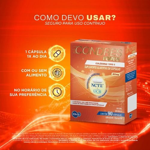 Colágeno Tipo II Sigma Pharma Condres Force 80mg 90 Cápsulas