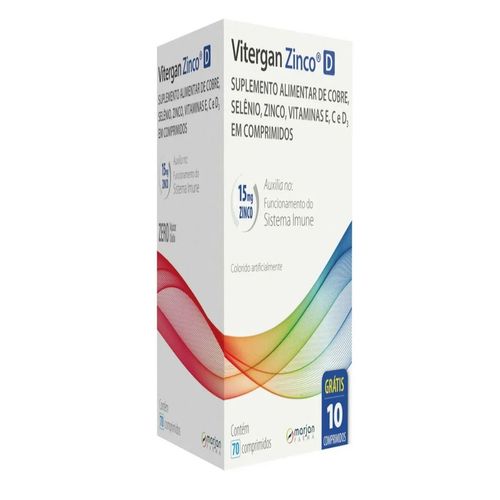Multivitamínico Marjan Vitergan Zinco D 70 Comprimidos