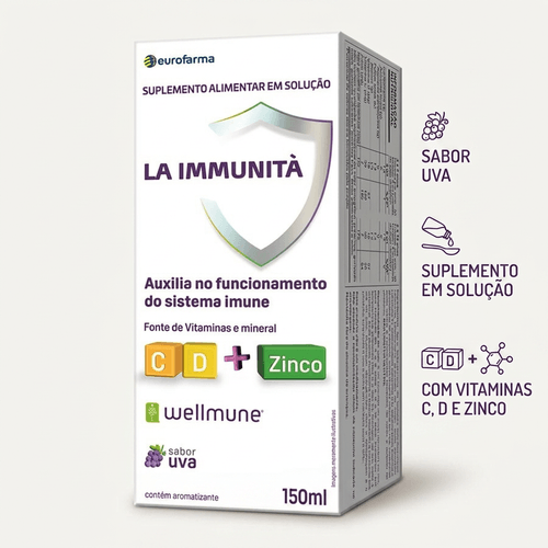 Suplemento Alimentar Eurofarma La Immunitá Vitamina C D e Zinco 150ml