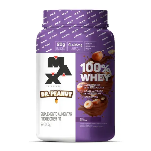 Whey Protein Max Titanium 100% Whey Dr. Peanut Avelã 900g