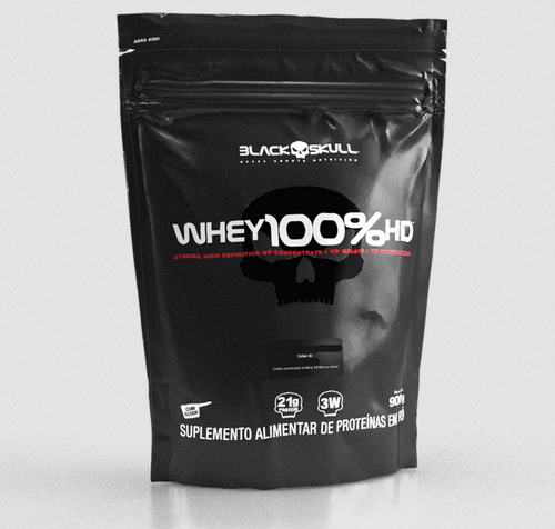 Whey Protein Black Skull 100% HD Morango 900g