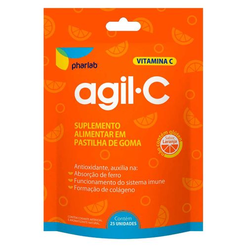 Vitamina C Pharlab Agil-C Laranja 45mg 25 Gomas
