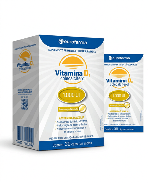 Vitamina D Eurofarma 50.000UI 8 Cápsulas