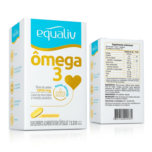 Equaliv Ômega-3 com 120 Cápsulas - Equaliv