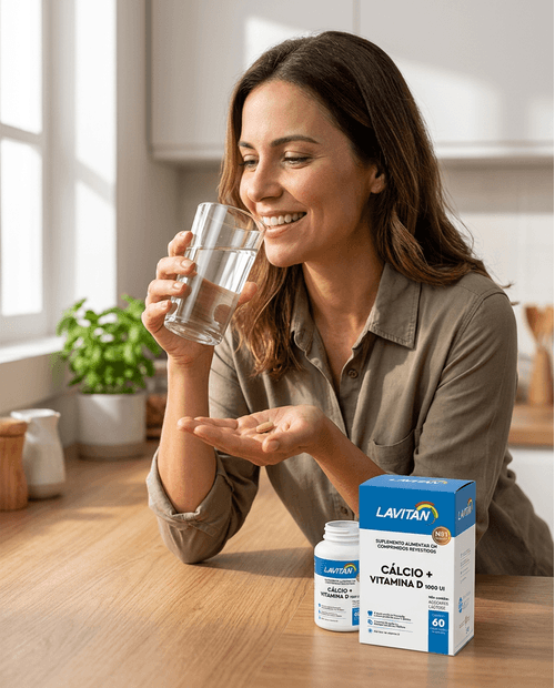 Vitamina Cálcio e D Lavitan 1000UI Cimed 60 Comprimidos