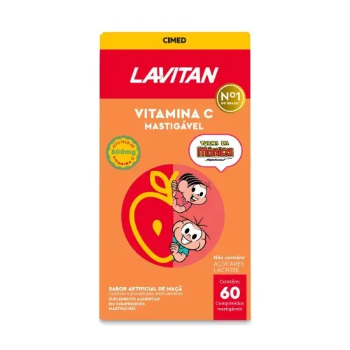 Lavitan Vitamina C Infantil Sabor Maçã - 60 Comprimidos
