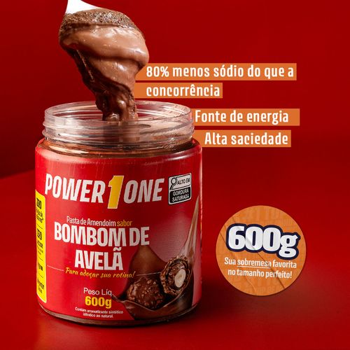 Pasta de Amendoim Power One Sabor Bombom de Avelã - 600g