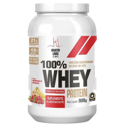Whey Protein Health Labs 900g - Morango E Banana