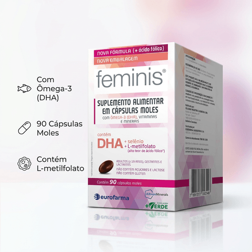 Multivitamínico Eurofarma Feminis 943mg 90 Cápsulas