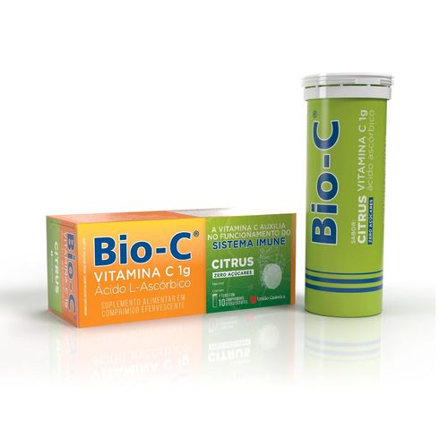 Vitamina C União Química Bio C Citrus 1g 10 Comprimidos Efervescentes