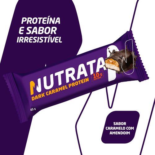 Barra de Proteína Caramelo com Cobertura Dark 45g Nutrata