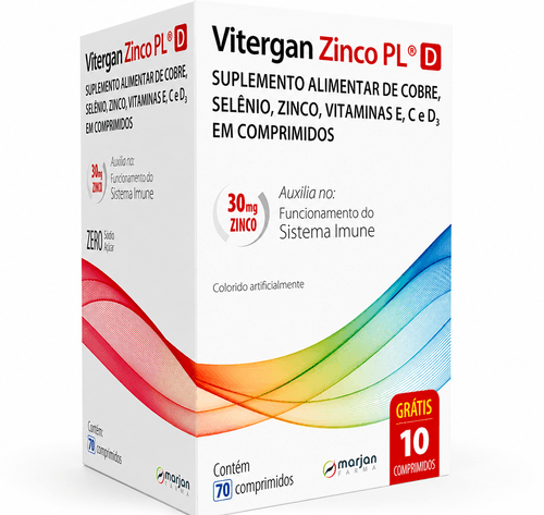 Multivitamínico Marjan Vitergan Zinco PL D 70 Comprimidos