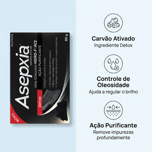 Sabonete em Barra Asepxia Detox com Carvão 80g