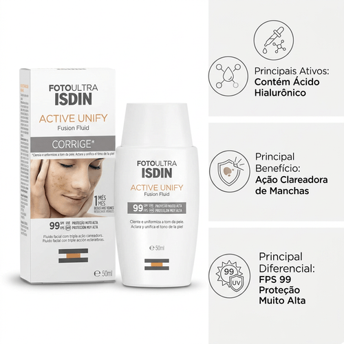 Clareador Facial em Loção ISDIN FotoUltra Active Unify com FPS 99 50ml