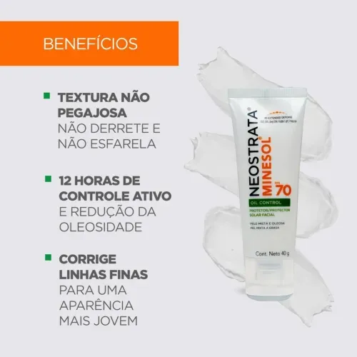 Protetor Solar Facial em Gel Neostrata Minesol Oil Control com FPS 70 40g