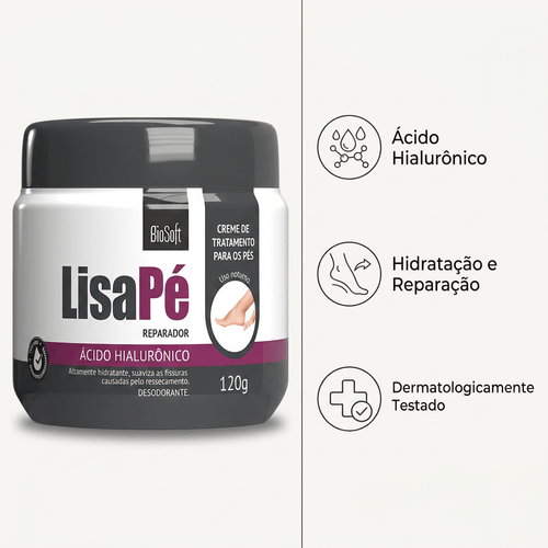 Hidratante para os Pés Bio Soft Lisa Pé com Ácido Hialurônico 120g