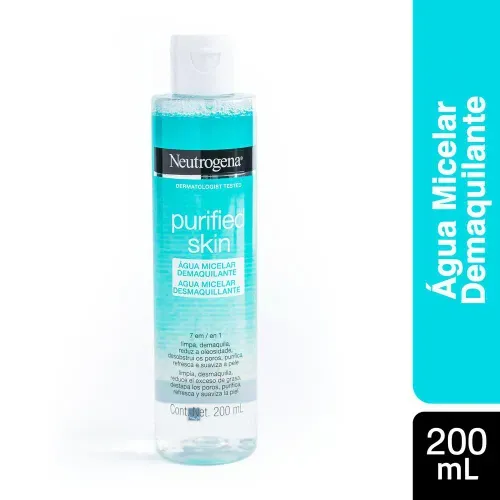 Água Micelar Neutrogena Purified Skin com Tecnologia Tripla Micelar 200ml