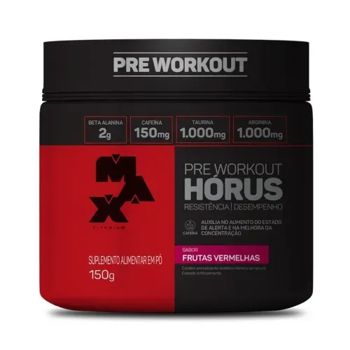 Pre Workout Horús Max Titanium Sabor Frutas Vermelhas - 150g