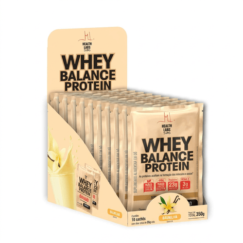 Whey Protein Health Labs Balance Baunilha e Leite Ninho Sachês 35g