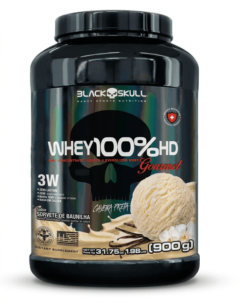 Whey Protein Black Skull 100% HD Gourmet Baunilha 900g