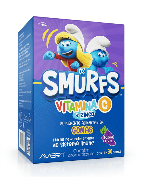 Vitamina C e Zinco Biolab Os Smurfs 30 Gomas