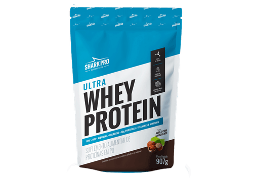 Ultra Whey Shark Pouch Chocolate com avelã 907g