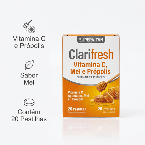 Vitamina C Supervitan Clarifresh Mel e Própolis 20 Pastilhas