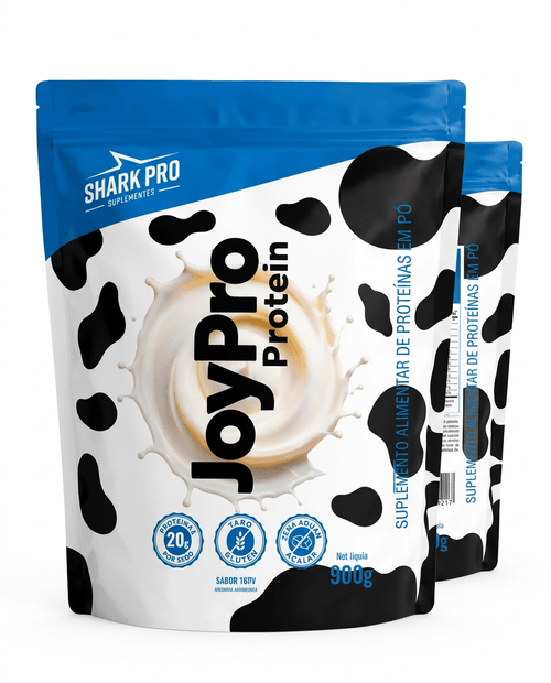 Whey Protein Joypro Shark Pouch Leite 900g