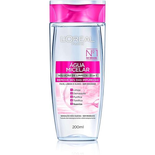 Água Micelar L'Oréal Paris Limpeza Facial com Ação 5 em 1 200ml