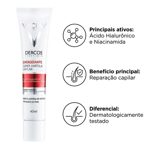 Ampola Capilar em Creme Vichy Dercos Energizante 40ml