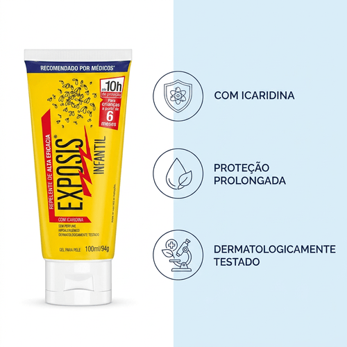 Repelente em Gel Infantil Exposis com Icaridina 20% 100ml