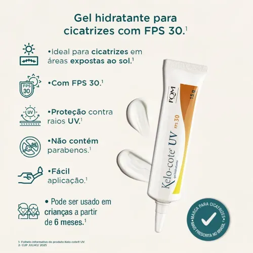 Gel para Cicatriz Farmoquímica Kelo-Cote UV com FPS 30 15g