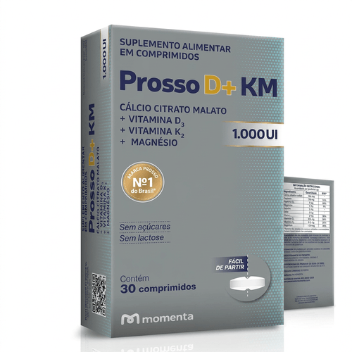 Suplemento Vitamínico Momenta Prosso D+ KM 1000UI 30 Comprimidos