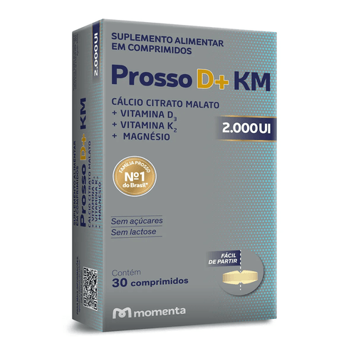 Suplemento Vitamínico Momenta Prosso D+ KM 2000UI 30 Comprimidos