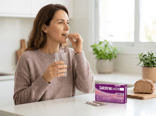 Suplemento Vitamínico Calcitran MDK Cálcio Magnésio D3 K2 30 Comprimidos
