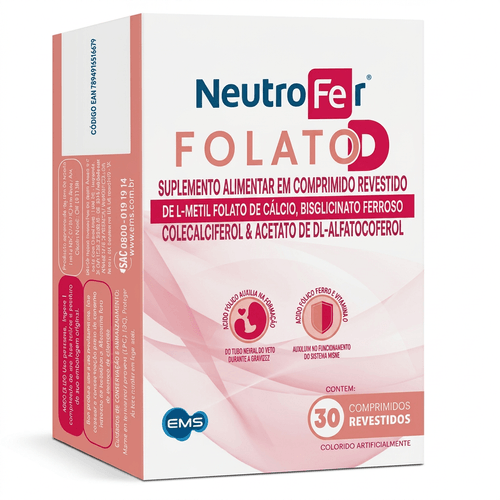 Suplemento Alimentar Sigma Pharma Neutrofer Folato D 30 Comprimidos