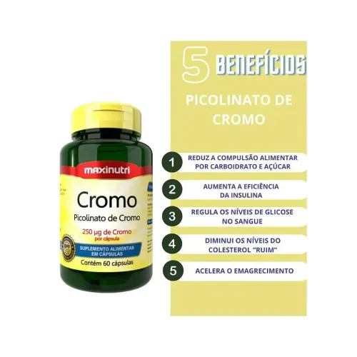 Picolinato de Cromo 60 Cápsulas