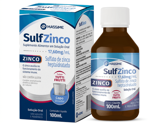 Suplemento de Sulfato de Zinco Massime Tutti Frutti 100ml