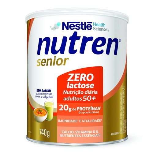 Complemento Alimentar Nutren Senior Zero Lactose Sem Sabor 740g