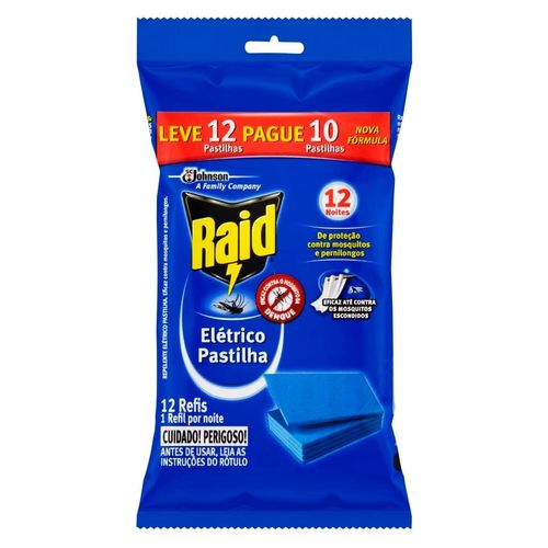 Repelente Elétrico Refil Raid 12 Noites - Leve 12 Pague 10