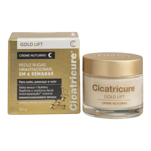 Creme Facial Noturno Cicatricure Gold Lift com Peptídeos de Ouro e Cálcio 50g