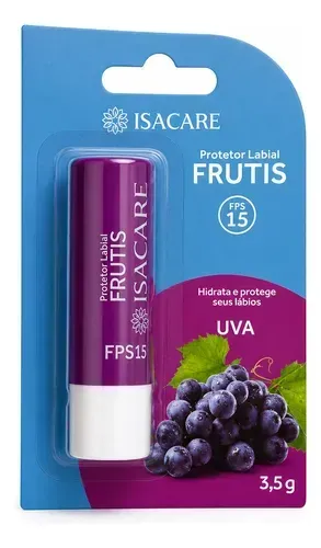 Protetor Labial Isacare com Uva FPS 15 3,5g