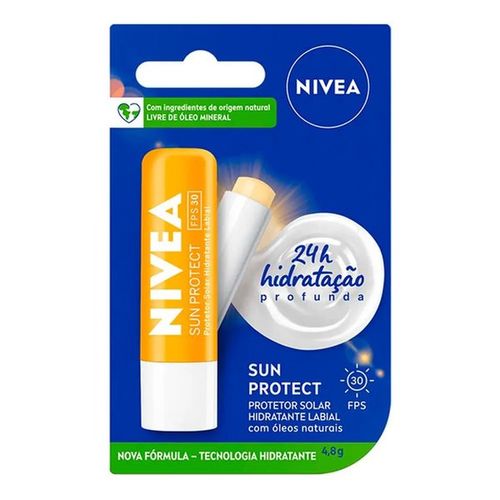 Protetor Labial Nivea Sun Protect com FPS 30 4,8g