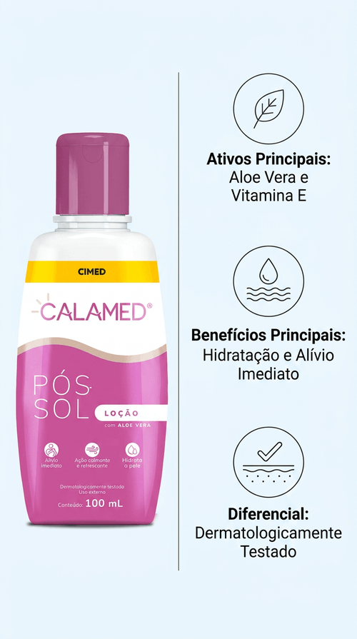 Loção Pós Sol Cimed Calamed com Cânfora e Aloe Vera 100ml
