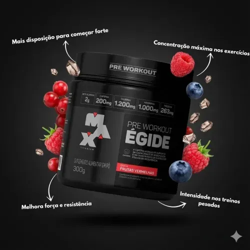 Pré Treino Égide Pote com 300g - Sabor Frutas Vermelhas